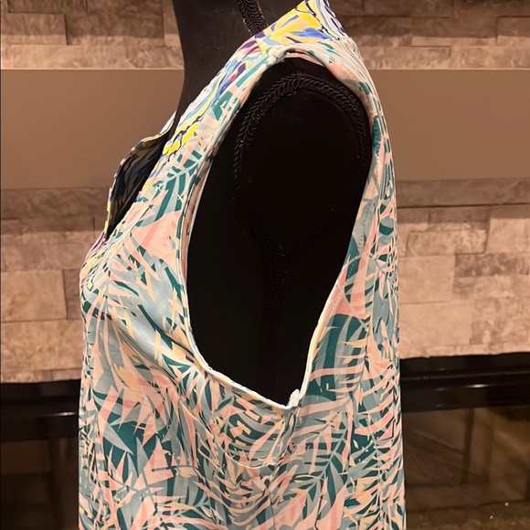 Stella Parker Sleeveless Summer dress with tropical print size Large - Picture 6 of 14